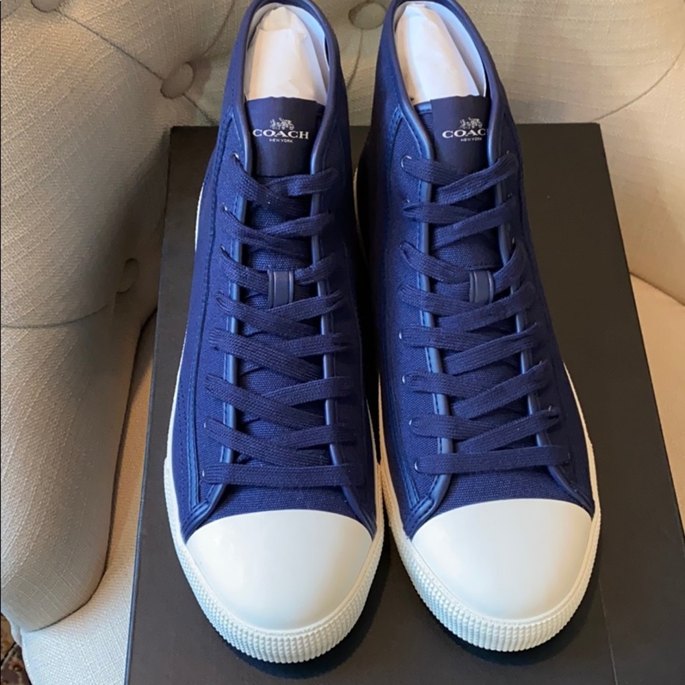 COPY - Coach navy hi top canvas sneaker (Men’s)